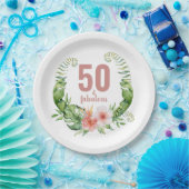 50 En Fabulous Blozend Roze Script Verjaardag Papieren Bordje (Feest)