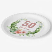 50 En Fabulous Blozend Roze Script Verjaardag Papieren Bordje (Gekanteld)