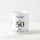 50 en Fabulous Blue and Black Name Koffiemok (Center)