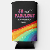 50 en Fabulous Chic Custom Rainbow Birthday Party (Voorkant)