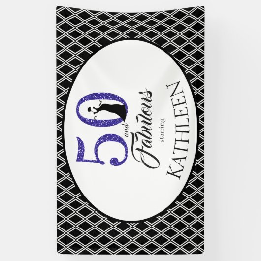 50 en Fabulous Custom 50th Birthday Spandoek (Verticaal)