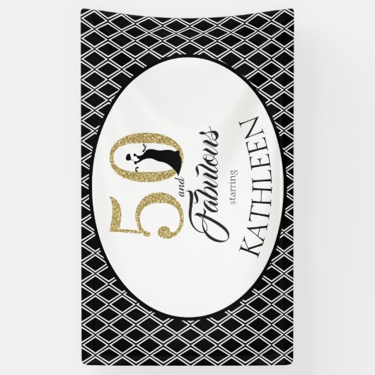 50 en Fabulous Custom 50th Birthday Spandoek (Verticaal)