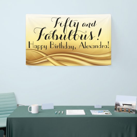 50 en Fabulous Custom 50th Verjaardagsfeest Spandoek (Beurs)