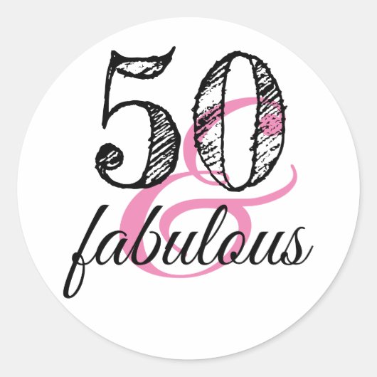 50 en fabulous Custom Ronde Sticker (Voorkant)