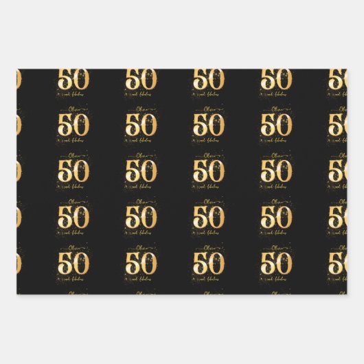 50 en Fabulous Custom Wrapping Paper (Voorkant 3)