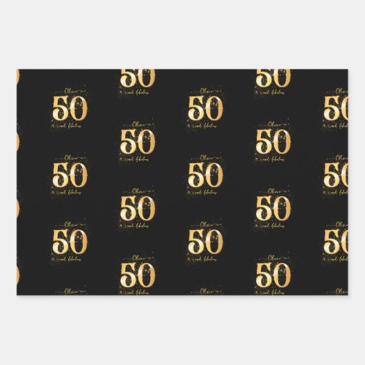 50 en Fabulous Custom Wrapping Paper (Voorkant)