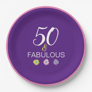50 en Fabulous Daisy 21, 30 40, 60 leeftijd  Papieren Bordje