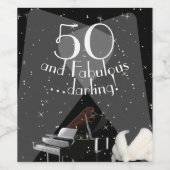 50 en Fabulous Darling Wijn Etiket (Enkel label)