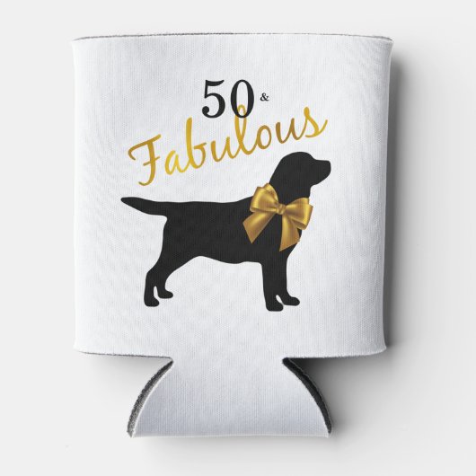 50 en Fabulous-Dog Years - Funny Black Lab Gold Blikjeskoeler (Voorkant)