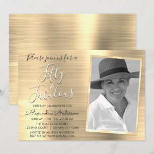 50 en Fabulous Elegant Gold Foto Kaart