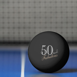 50 en Fabulous Elegant Script 50th Birthday Pingpongballen