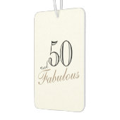 50 en Fabulous Elegant Script Birthday Foto Luchtverfrisser (Links)