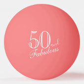50 en Fabulous Elegant Script Pink 50th Birthday Pingpongballen (Voorkant)