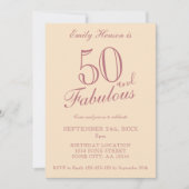 50 en Fabulous Elegant Script Verjaardag Kaart (Voorkant)