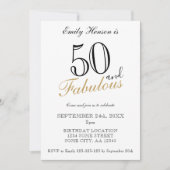 50 en Fabulous Elegant Script Verjaardag Kaart (Voorkant)