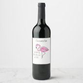 50 en Fabulous Flamingo Custom Wijn Etiket (Voorkant)