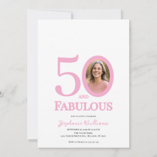 50 en Fabulous Foto 50ste verjaardagsfeestje Kaart