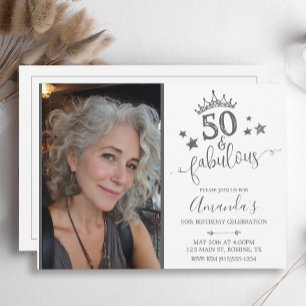 50 en Fabulous Foto Verjaardag Kaart