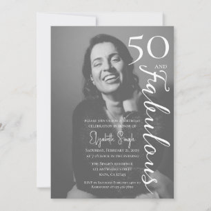 50 en Fabulous Foto Verjaardagsfeest Uitnodiging