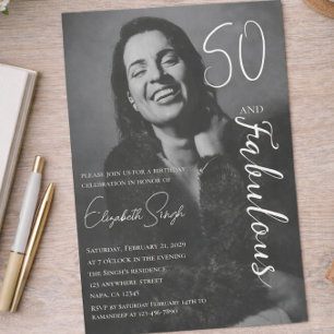 50 en Fabulous Foto Verjaardagsfeest Uitnodiging 
