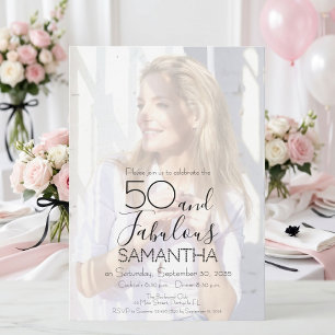50 en Fabulous Foto Vijftigste Verjaardagsfeestje Kaart