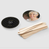 50 en Fabulous Foto zwart en goud Handwaaier (Niet-gemonteerd)