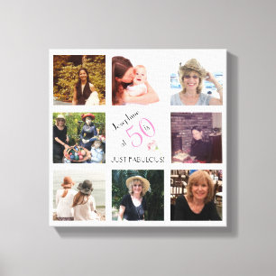 50 en Fabulous Fotocollage Keepsake Canvas Afdruk