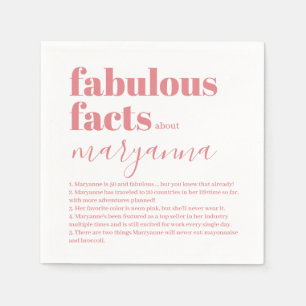 50 en Fabulous Fun Fact Pink Birthday Napkins Servet