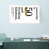 50 en Fabulous Funny Modern Bday Party Spandoek (Beurs)