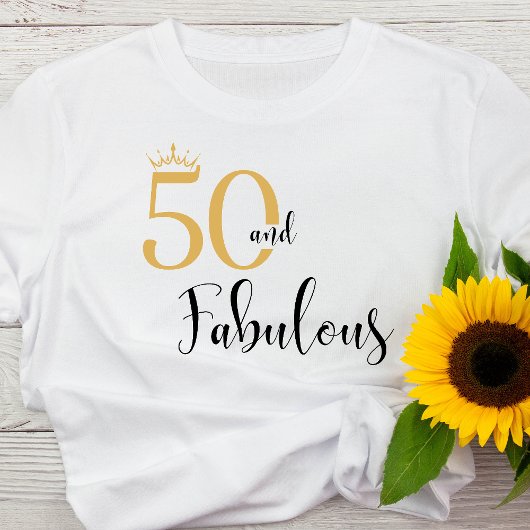 50 en Fabulous Gold en Black T-Shirt