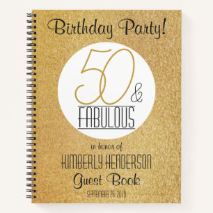 50- en Fabulous Gold-gepersonaliseerde Birthday Gu Notitieboek