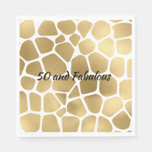 50 en Fabulous Gold Giraffe - Abstract afdrukken Servet