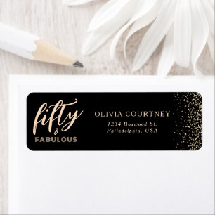 50 en Fabulous Gold Glitter Black van zaterdag Etiket