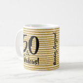 50 en Fabulous Gold Glitter Mok (Voorkant links)