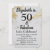 50 en Fabulous Gold Grey Marble met zwarte tekst Kaart (Voorkant)