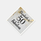 50 en Fabulous Gold Marble met zwarte tekst Servet (Hoek)
