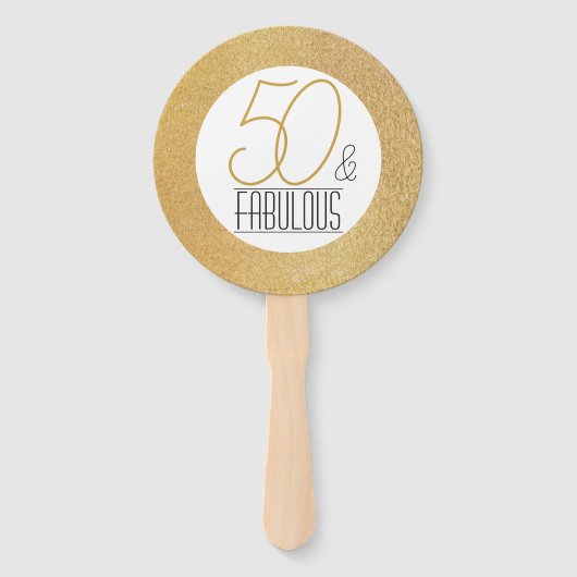 50 en Fabulous Gold Personalized Birthday Party Handwaaier (Achterkant)