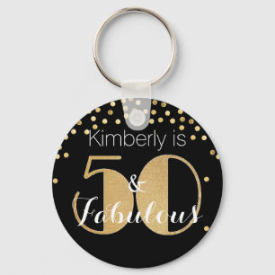 50 en Fabulous Gold Personalized Birthday Party Sleutelhanger