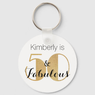 50 en Fabulous Gold Personalized Birthday Party Sleutelhanger