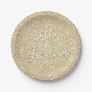 50 en Fabulous Gold Sparkle Glitter Papieren Bordje