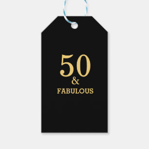 50 en Fabulous Golden Yellow Black Birthday Party Cadeaulabel