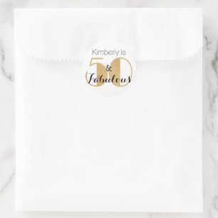 50 en Fabulous Gouden Persoonlijke Verjaardagsfees Ronde Sticker