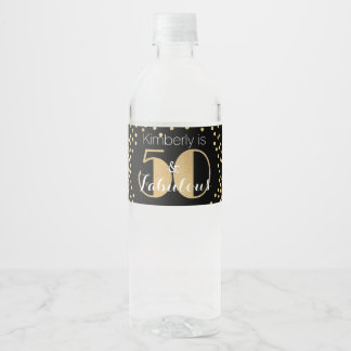 50 en Fabulous Gouden Persoonlijke Verjaardagsfees Waterfles Etiket