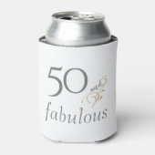 50 en fabulous Grijs & Goud Aangepaste 50ste Verja Blikjeskoeler (Blikje Voorkant)