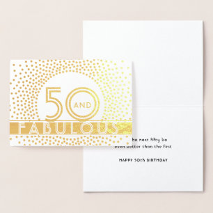 50 en Fabulous Happy Birthday Chic  Deco Folie Kaarten