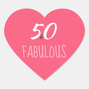 50 en Fabulous Hot Pink Heart Shaped Stickers
