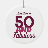 50 en Fabulous Keramisch Ornament (Achterkant)
