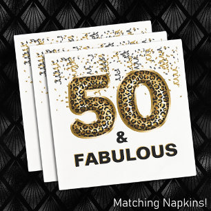 50 en Fabulous Leopard Print Foil-ballon Servet