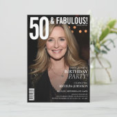 50 en Fabulous Magazine Hoesje 50ste verjaardag Kaart (Staand voorkant)