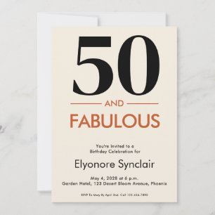 50 En Fabulous Minimaal Elegant 50ste Verjaardag Kaart